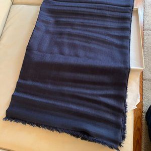 Authentic Rolex Original Navy Cashmere & Silk Scarf with Logo